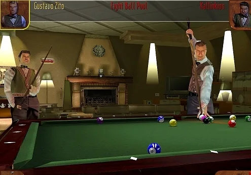 Schermata del simulatore I Play 3D Billiards