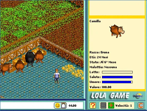 Schermata di Lola Game, gestionale per Granarolo