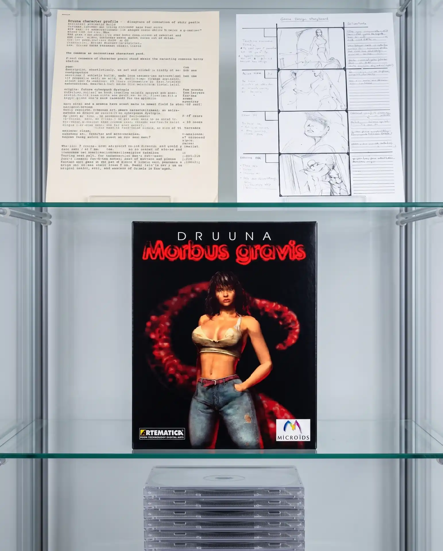 Druuna Morbus Gravis and original Artematica storyboards on display at VIGAMUS in Rome